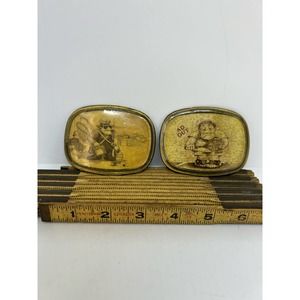 Vintage HLG Belt Buckles Fishing and Tennis